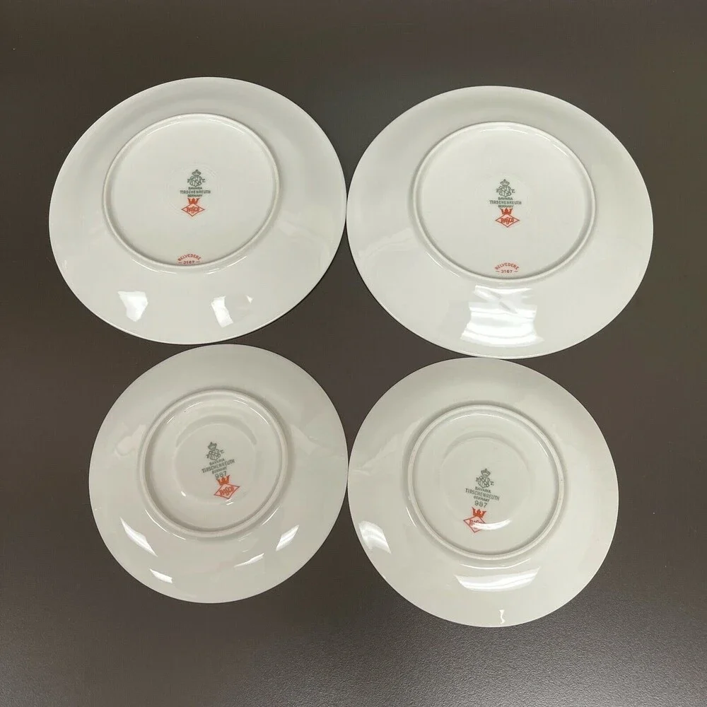 Bavaria Tirschenreuth Belvedere 3167 Pasco Germany Salad Plates Saucers Lot of 4